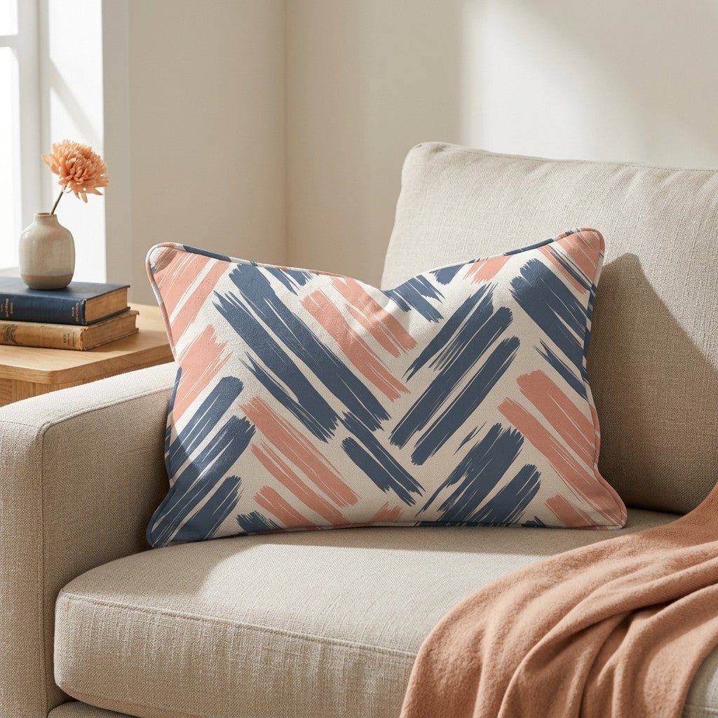 Coastal Strokes Throw Pillow - Lemon Park