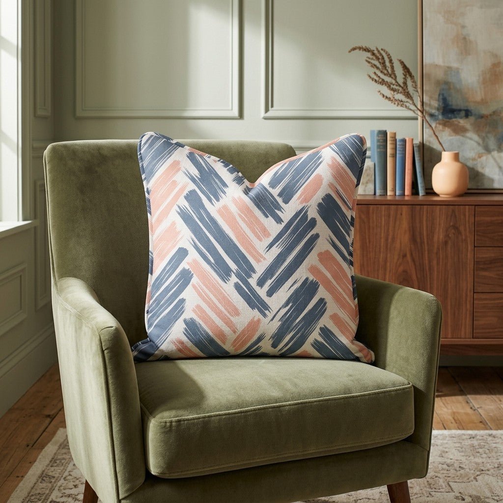 Coastal Strokes Throw Pillow - Lemon Park