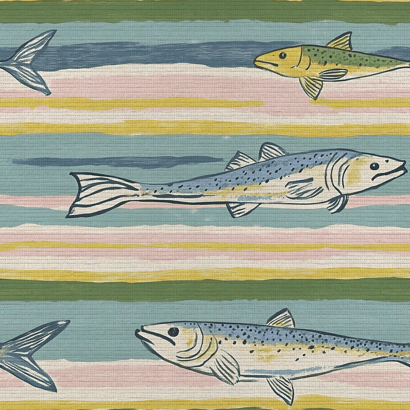 Coastline Faux Grasscloth Wallpaper - Lemon Park