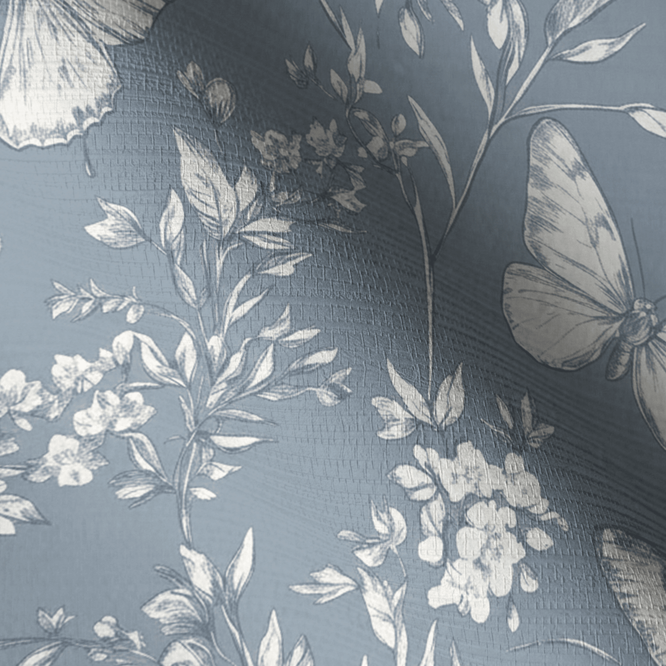 Collierville Blue Faux Grasscloth Wallpaper - Lemon Park