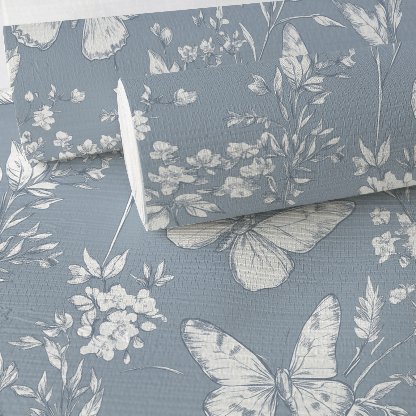 Collierville Blue Faux Grasscloth Wallpaper - Lemon Park
