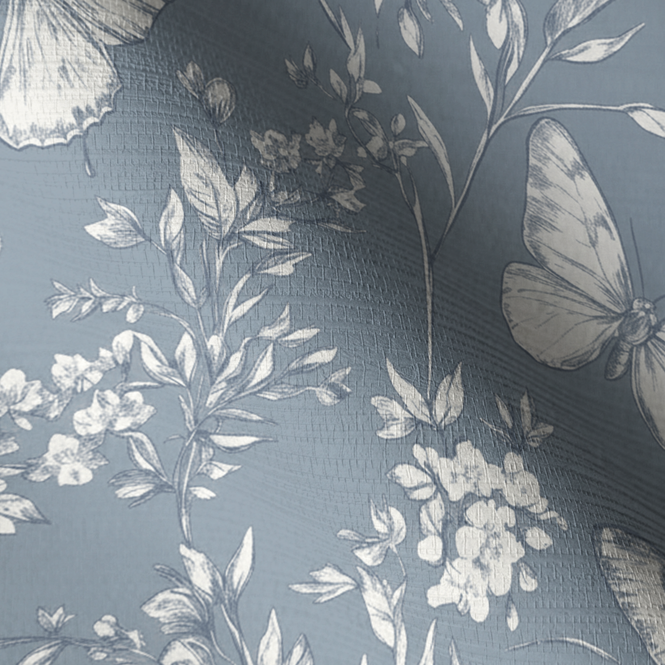 Collierville Blue Faux Grasscloth Wallpaper