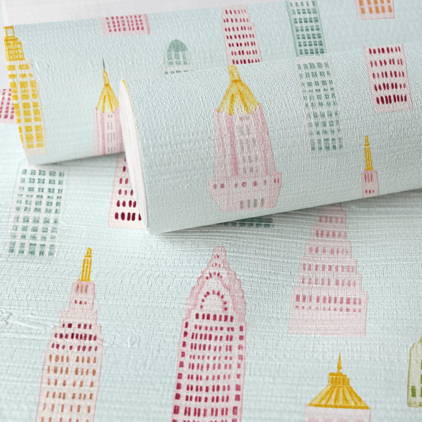 Concrete Jungle Faux Grasscloth Wallpaper - Lemon Park