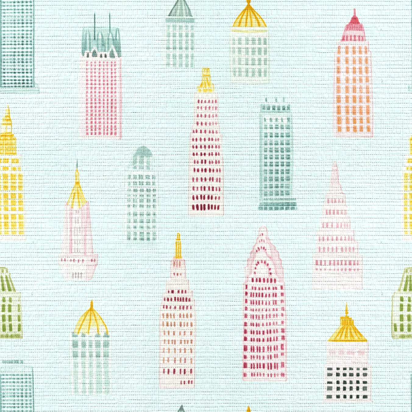 Concrete Jungle Faux Grasscloth Wallpaper - Lemon Park
