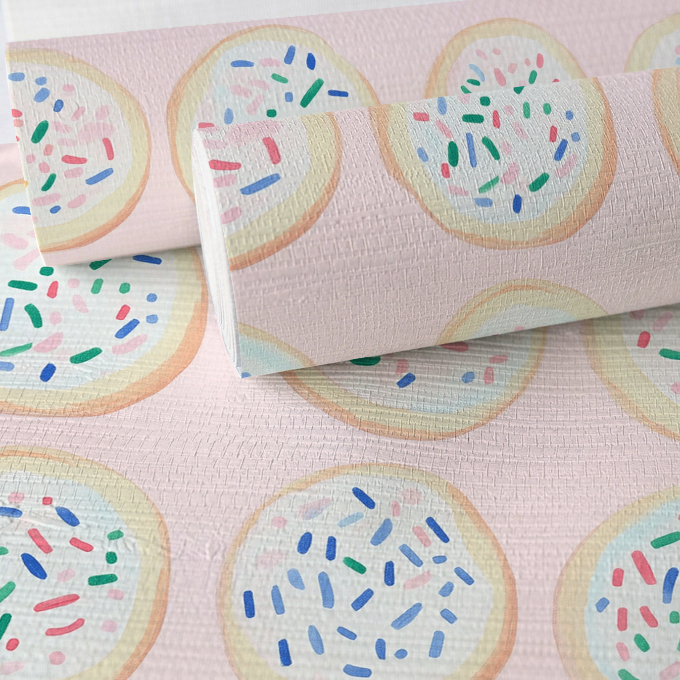 Confetti Cookies Faux Grasscloth Wallpaper