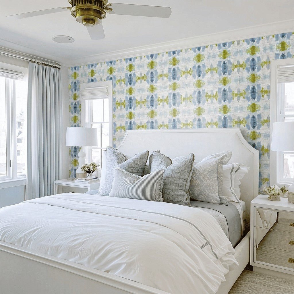 Cool Tides Faux Grasscloth Wallpaper - Lemon Park