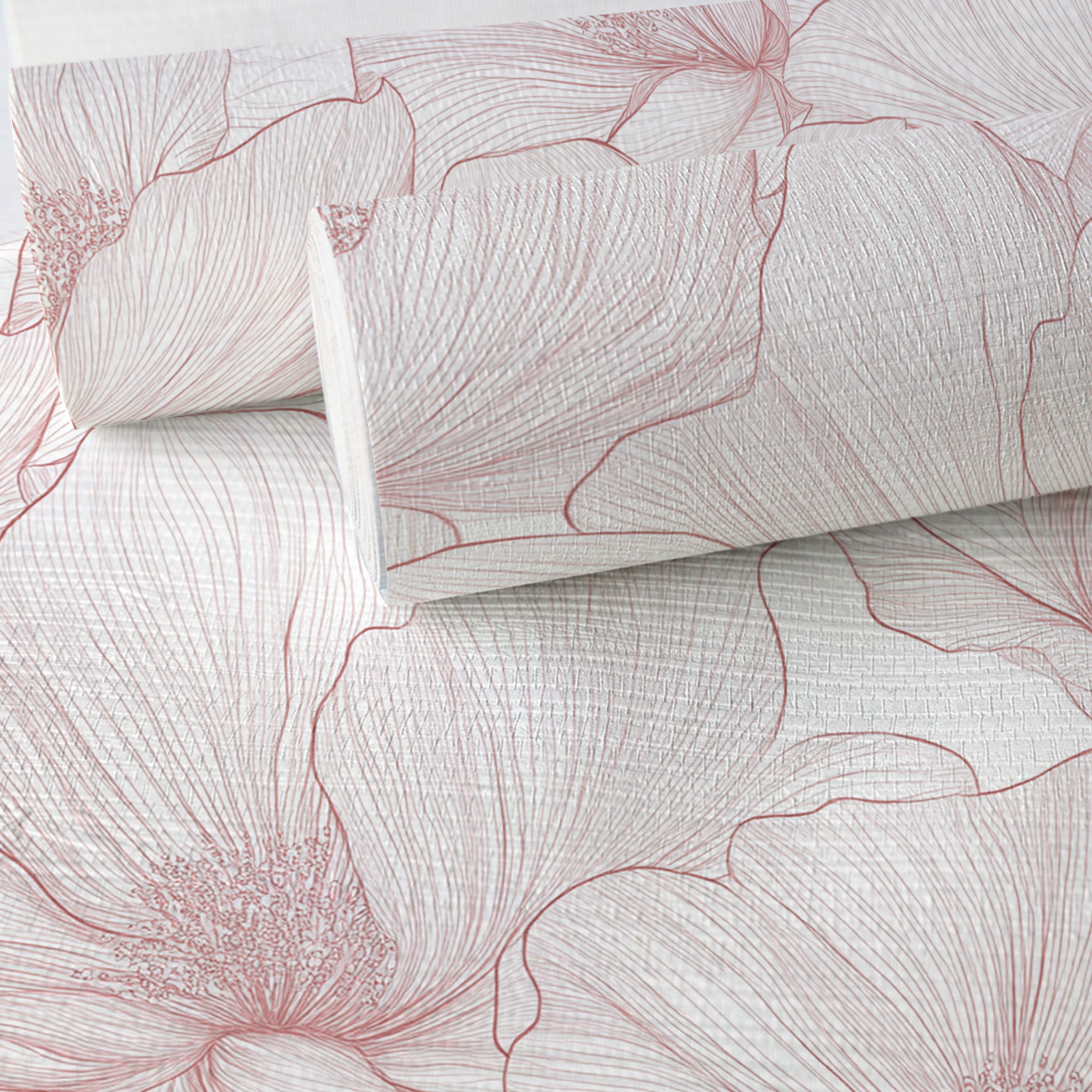 Coral Cabana Faux Grasscloth Wallpaper
