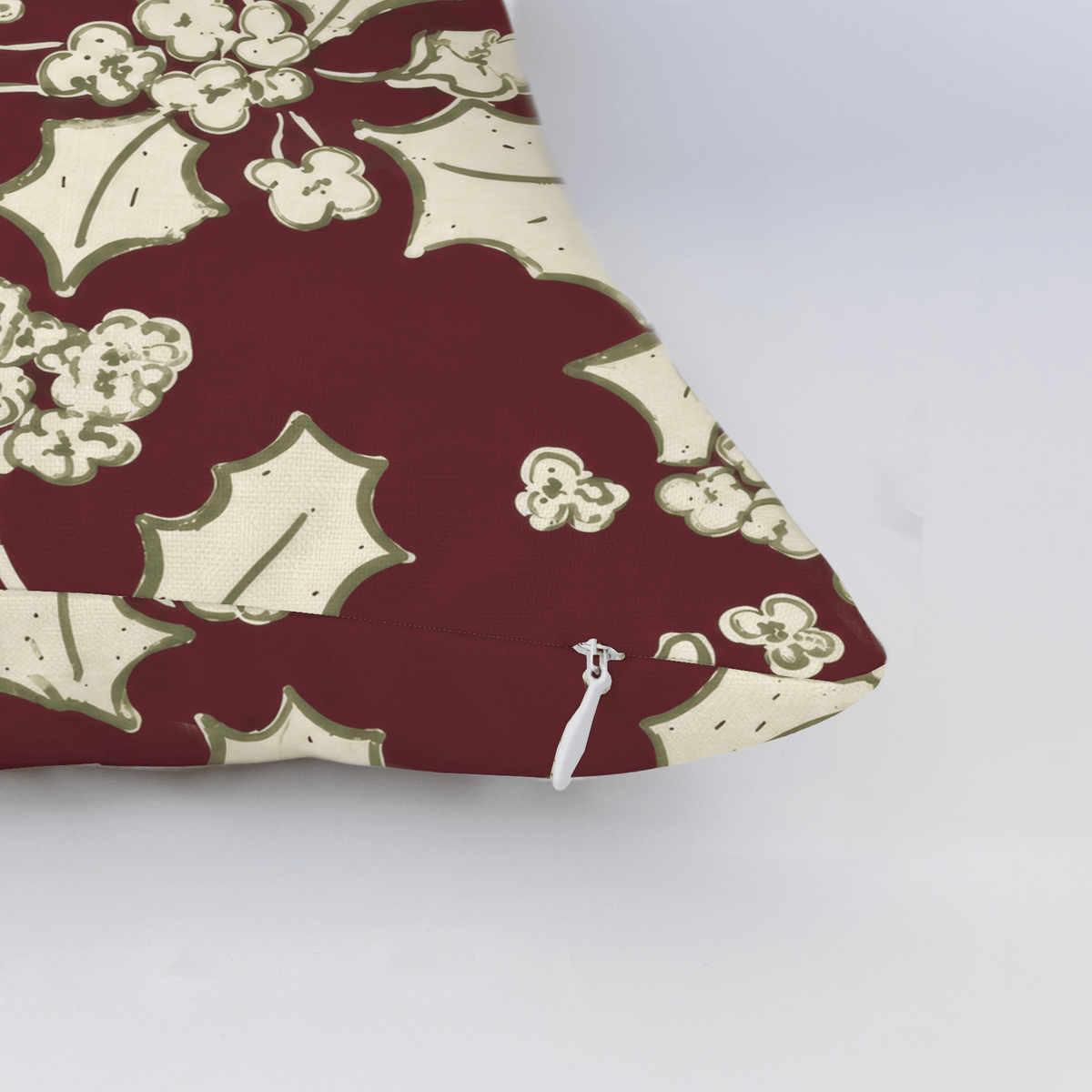 Country Christmas Holly Throw Pillow - Lemon Park