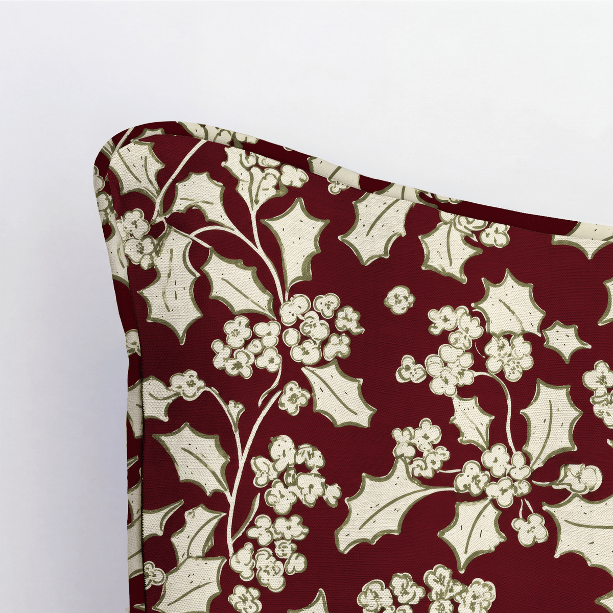 Country Christmas Holly Throw Pillow - Lemon Park