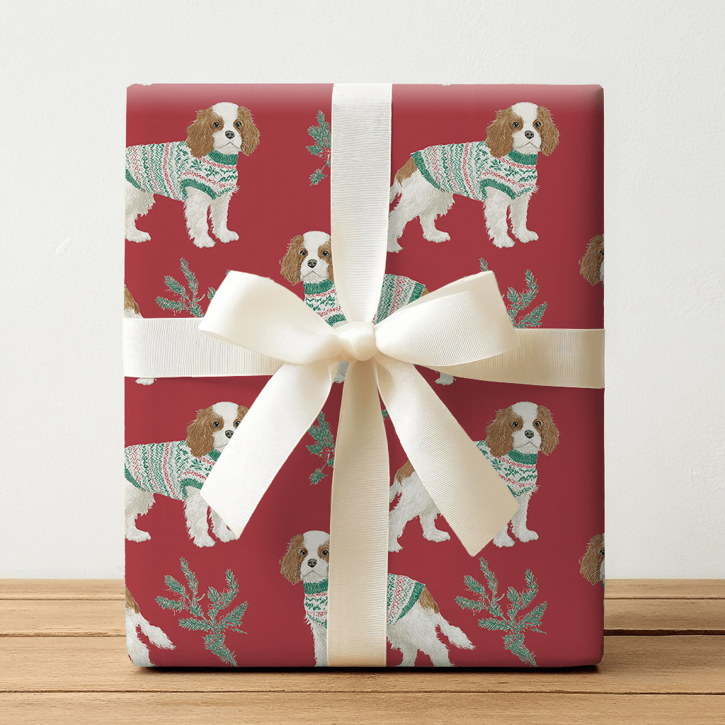 Cozy Cavalier Christmas - Wrapping Paper - Lemon Park