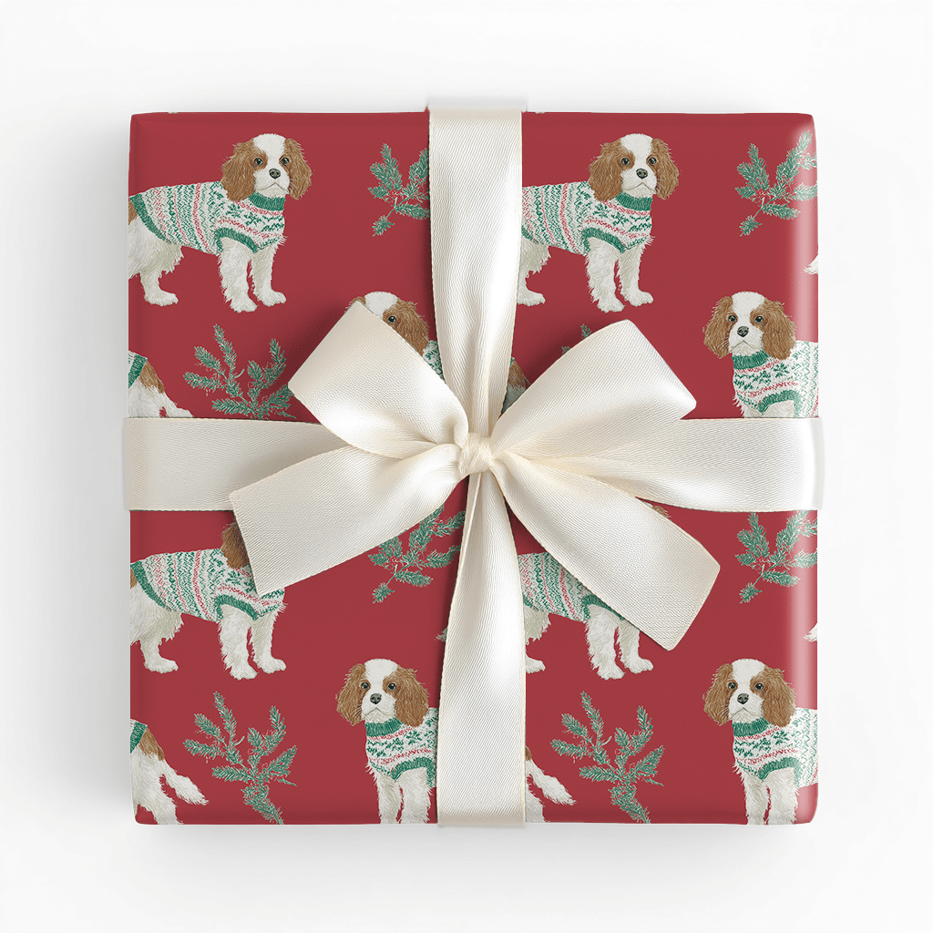 Cozy Cavalier Christmas - Wrapping Paper - Lemon Park