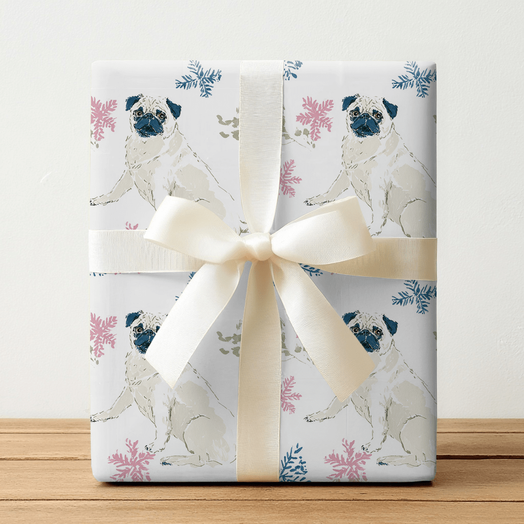 Cozy Christmas Pug - Wrapping Paper - Lemon Park