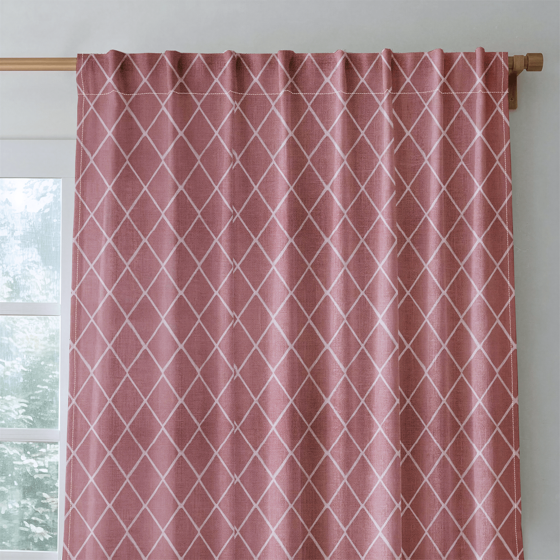 Cranberry Crisscross - Drapery - Lemon Park
