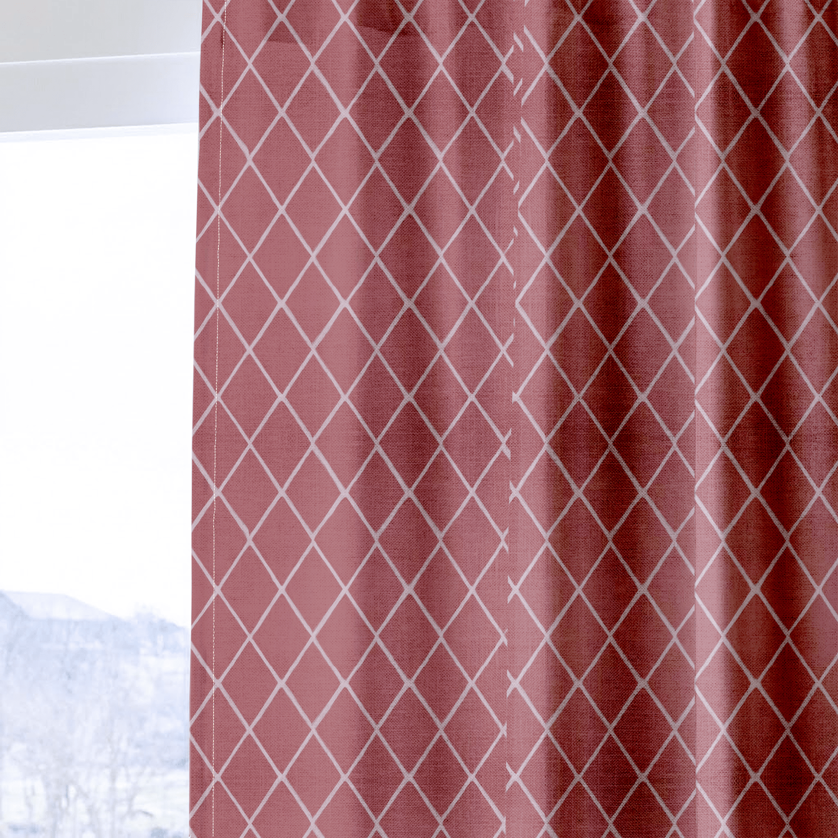 Cranberry Crisscross - Drapery - Lemon Park