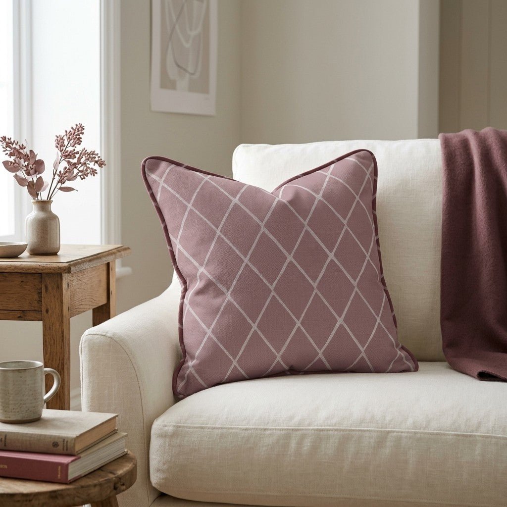 Cranberry Crisscross Throw Pillow - Lemon Park