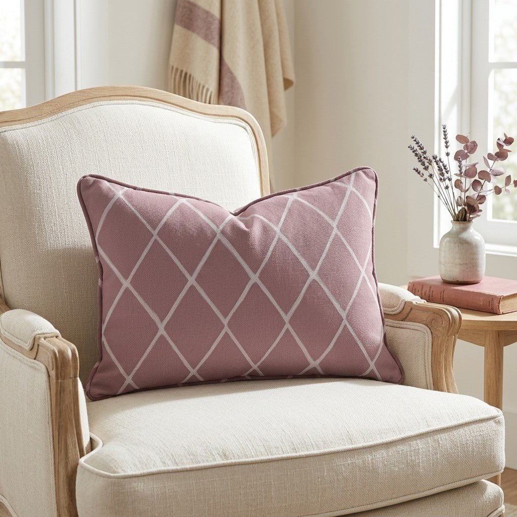 Cranberry Crisscross Throw Pillow - Lemon Park