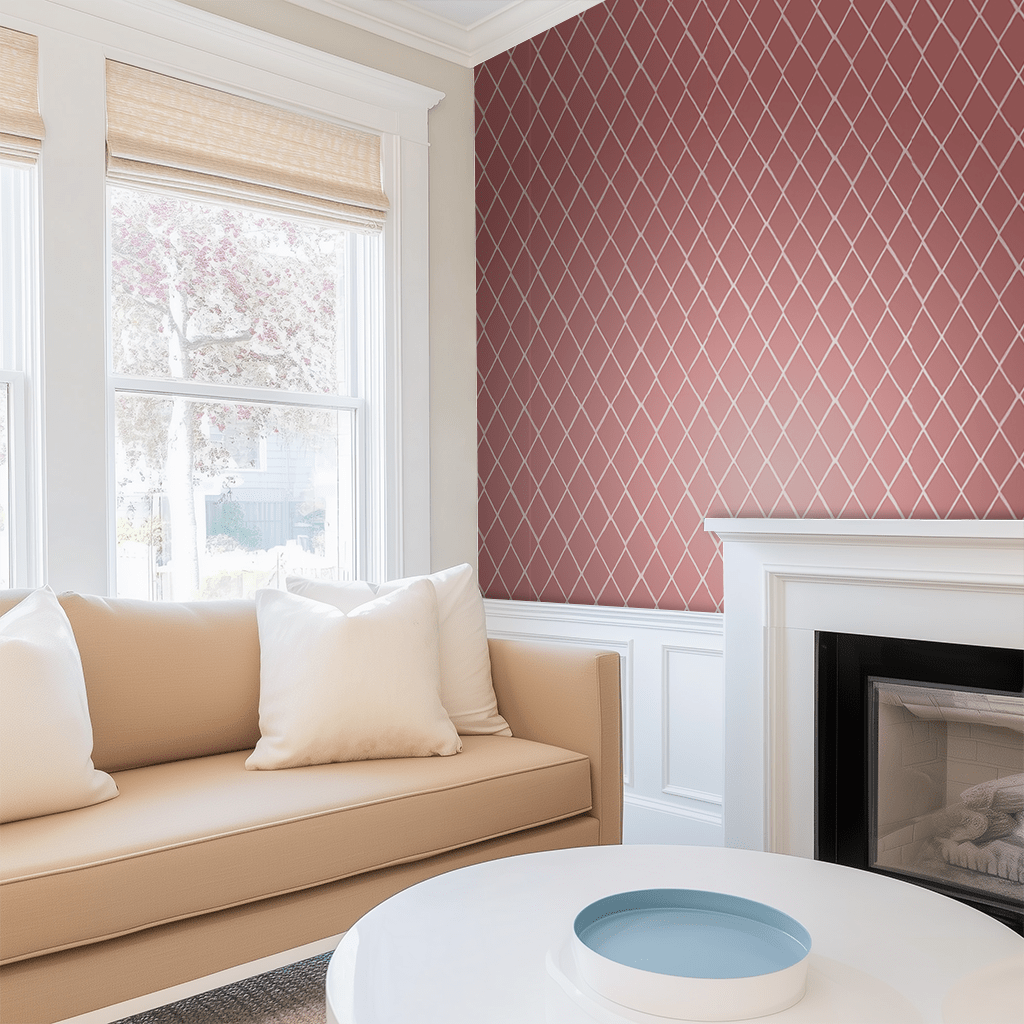 Cranberry Crisscross Wallpaper - Lemon Park
