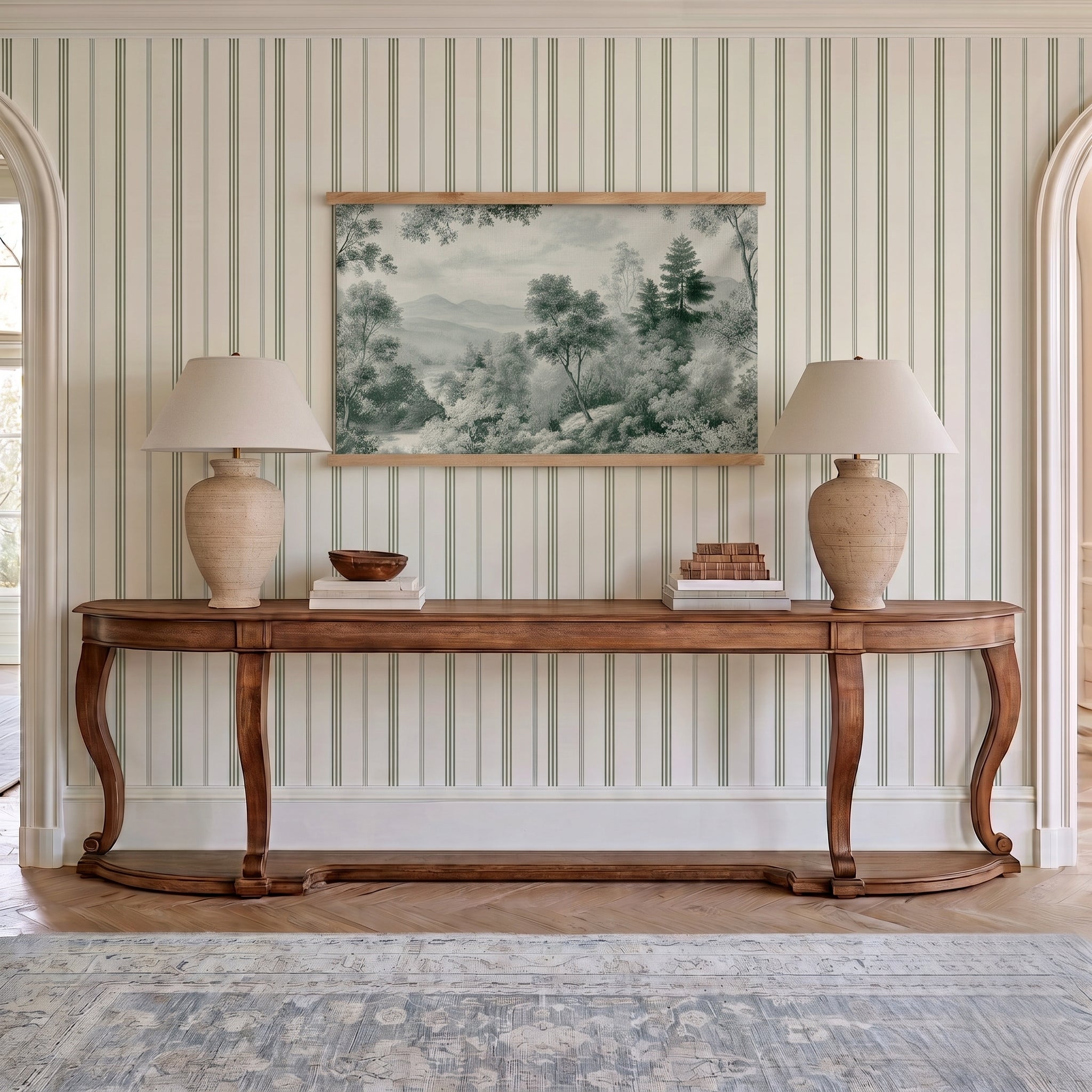 Fog & Found Cream Stripe Wallpaper