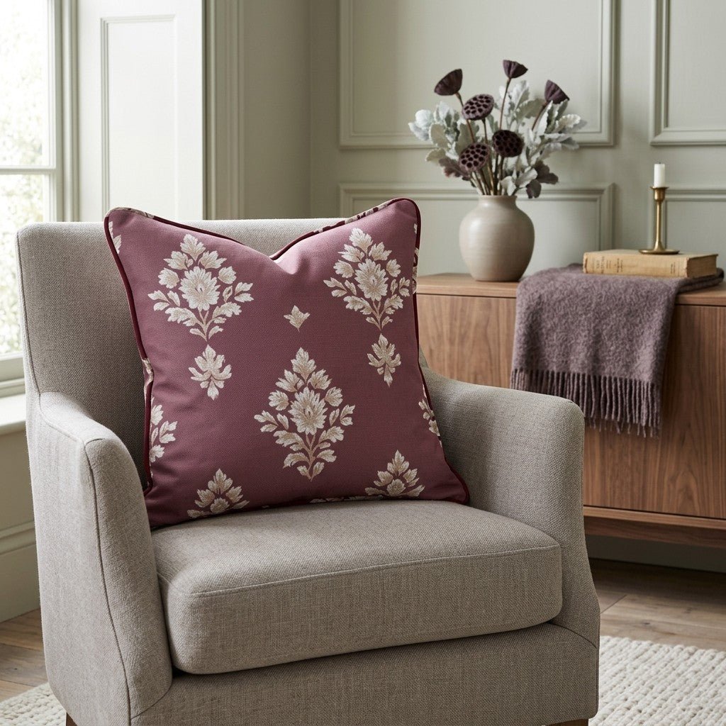 Crimson Crest Throw Pillow - Lemon Park