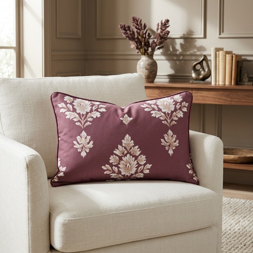 Crimson Crest Throw Pillow - Lemon Park