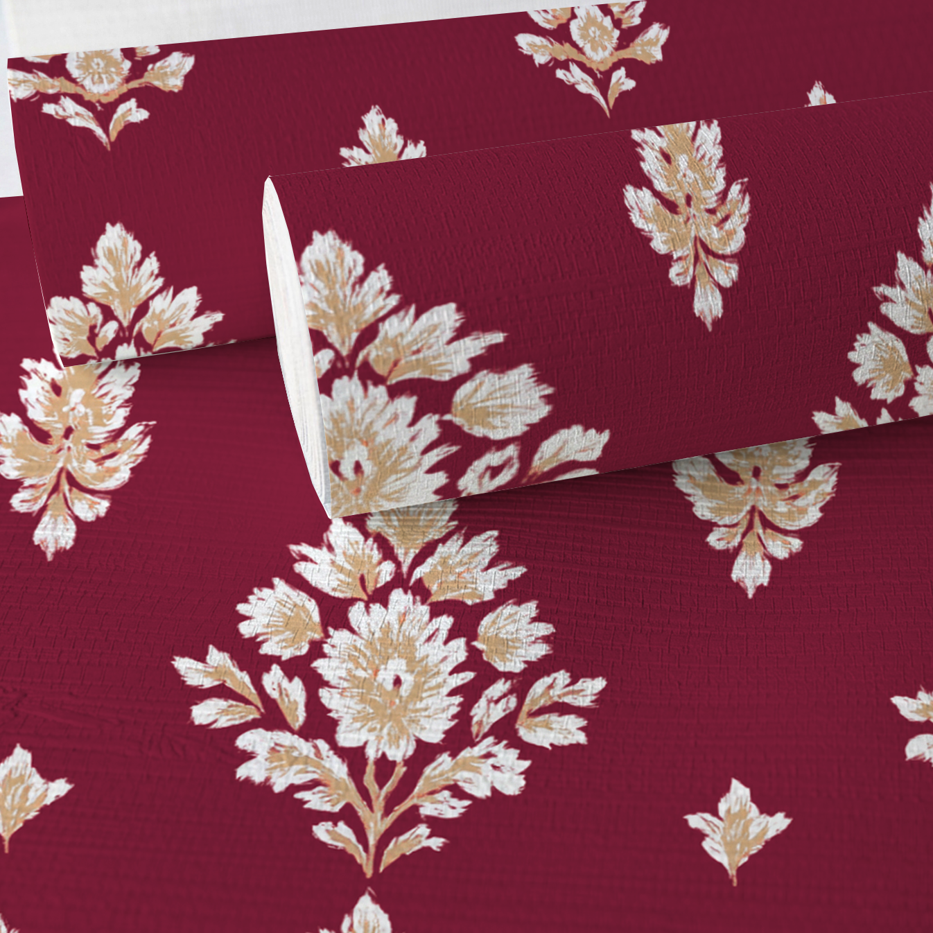Crimson Crest Faux Grasscloth Wallpaper