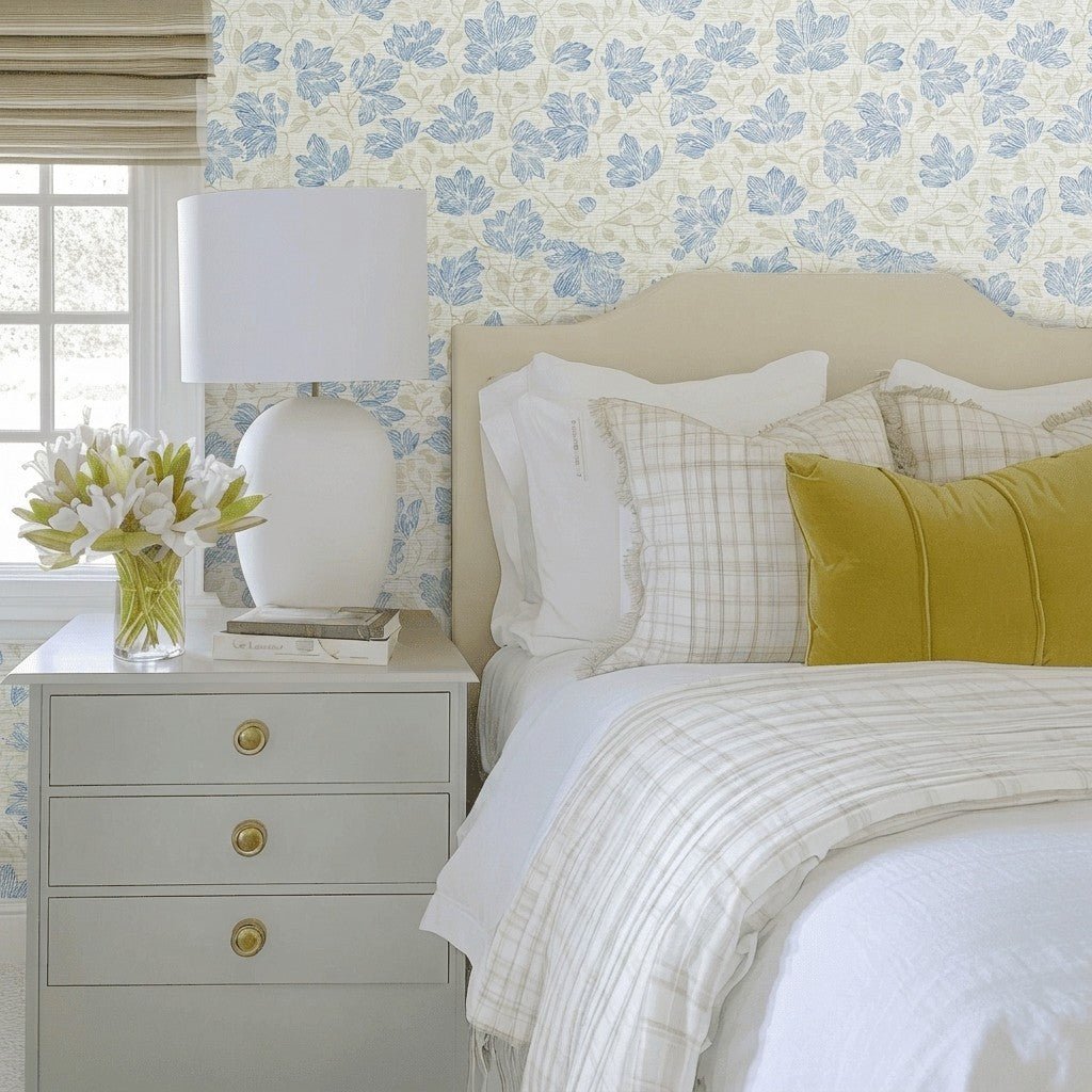 Crystal Clear Faux Grasscloth Wallpaper - Lemon Park