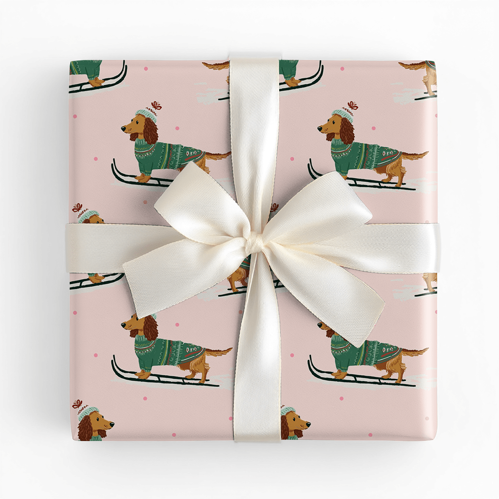 Dachshund Downhill - Wrapping Paper - Lemon Park