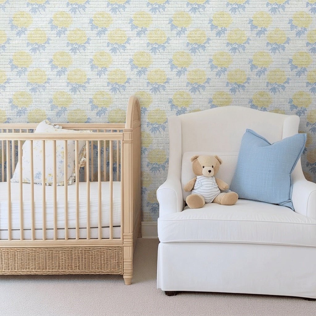 Daisy Rae Faux Grasscloth Wallpaper - Lemon Park