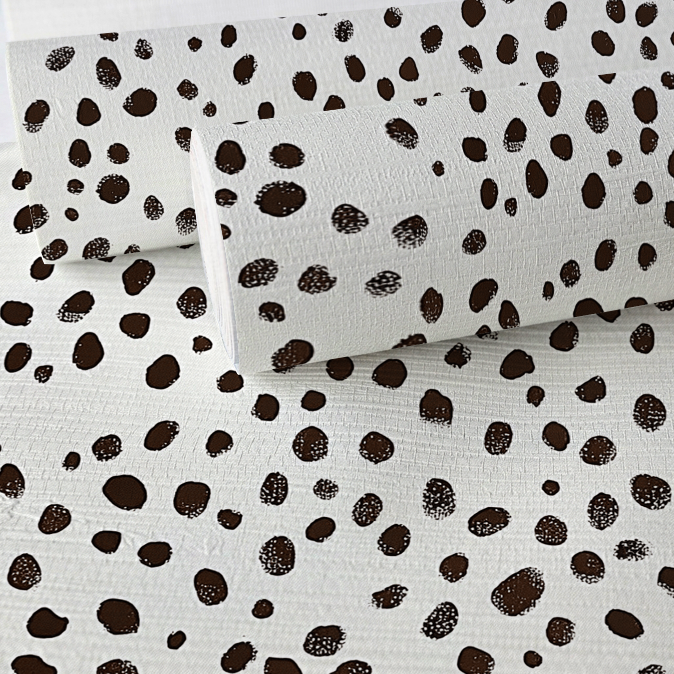 Dalmatian Dots Faux Grasscloth Wallpaper