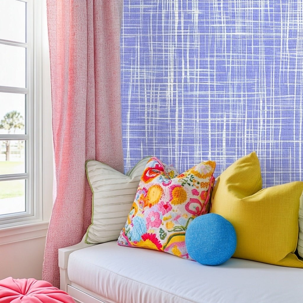 Danielle Faux Grasscloth Wallpaper - Lemon Park