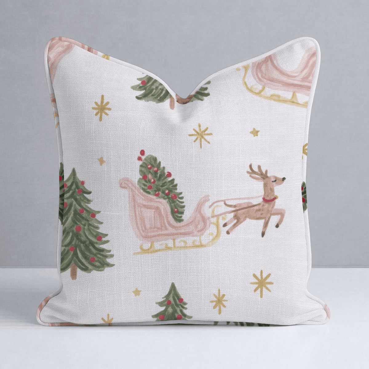 Dashers Tree Delivery Throw Pillow - Lemon Park
