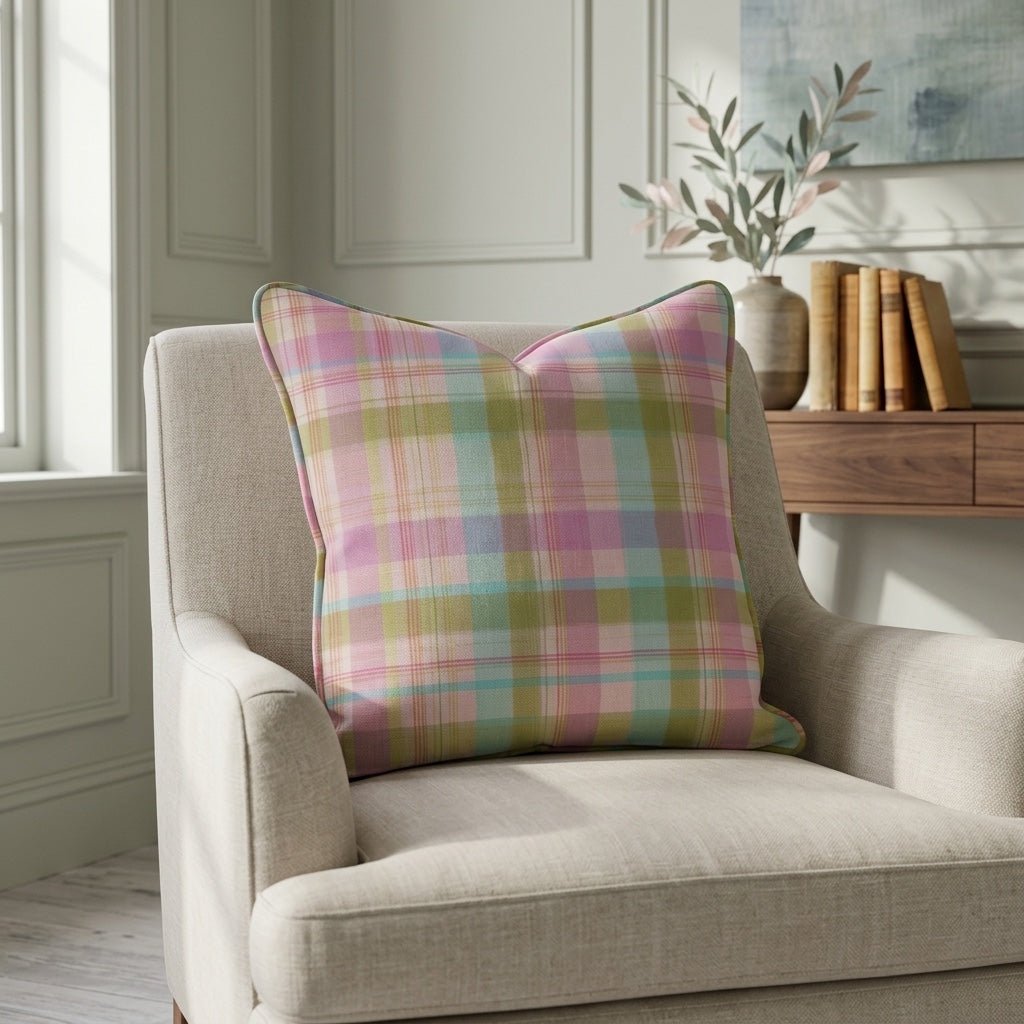 Daydream Tartan Throw Pillow - Lemon Park