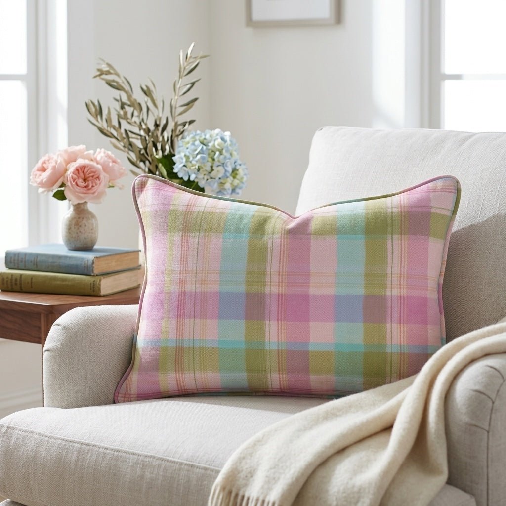 Daydream Tartan Throw Pillow - Lemon Park