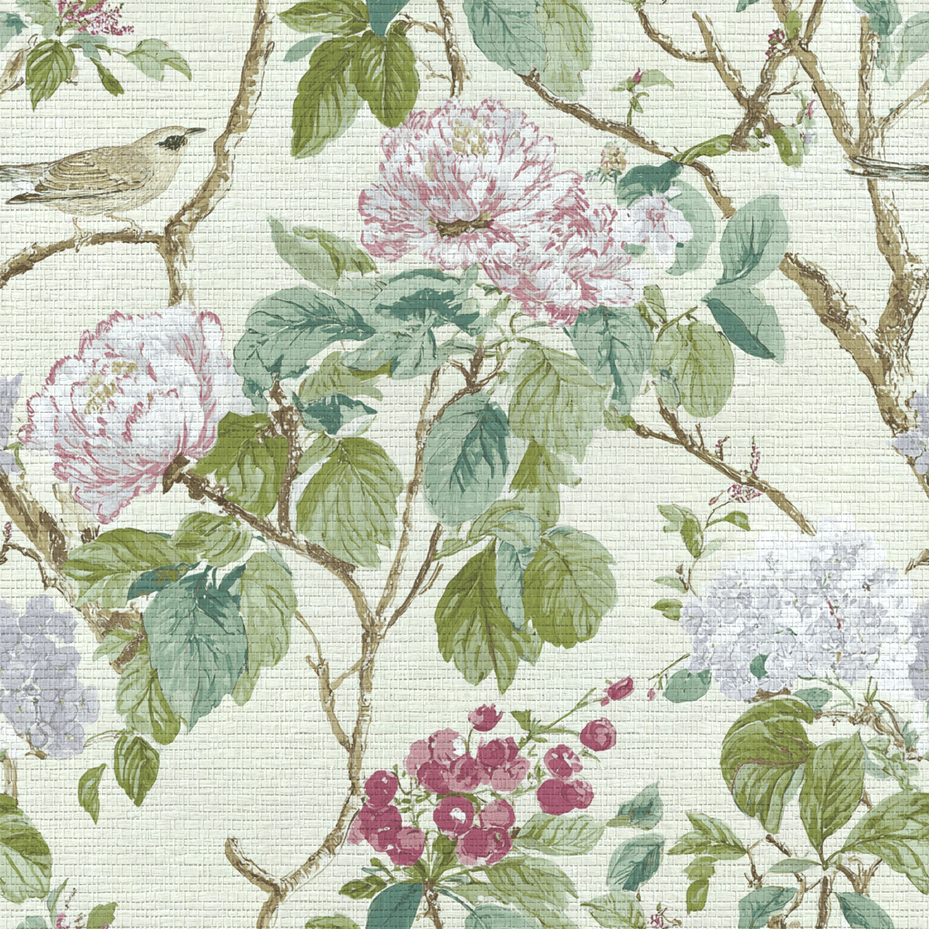Delicate Faux Grasscloth Wallpaper - Lemon Park