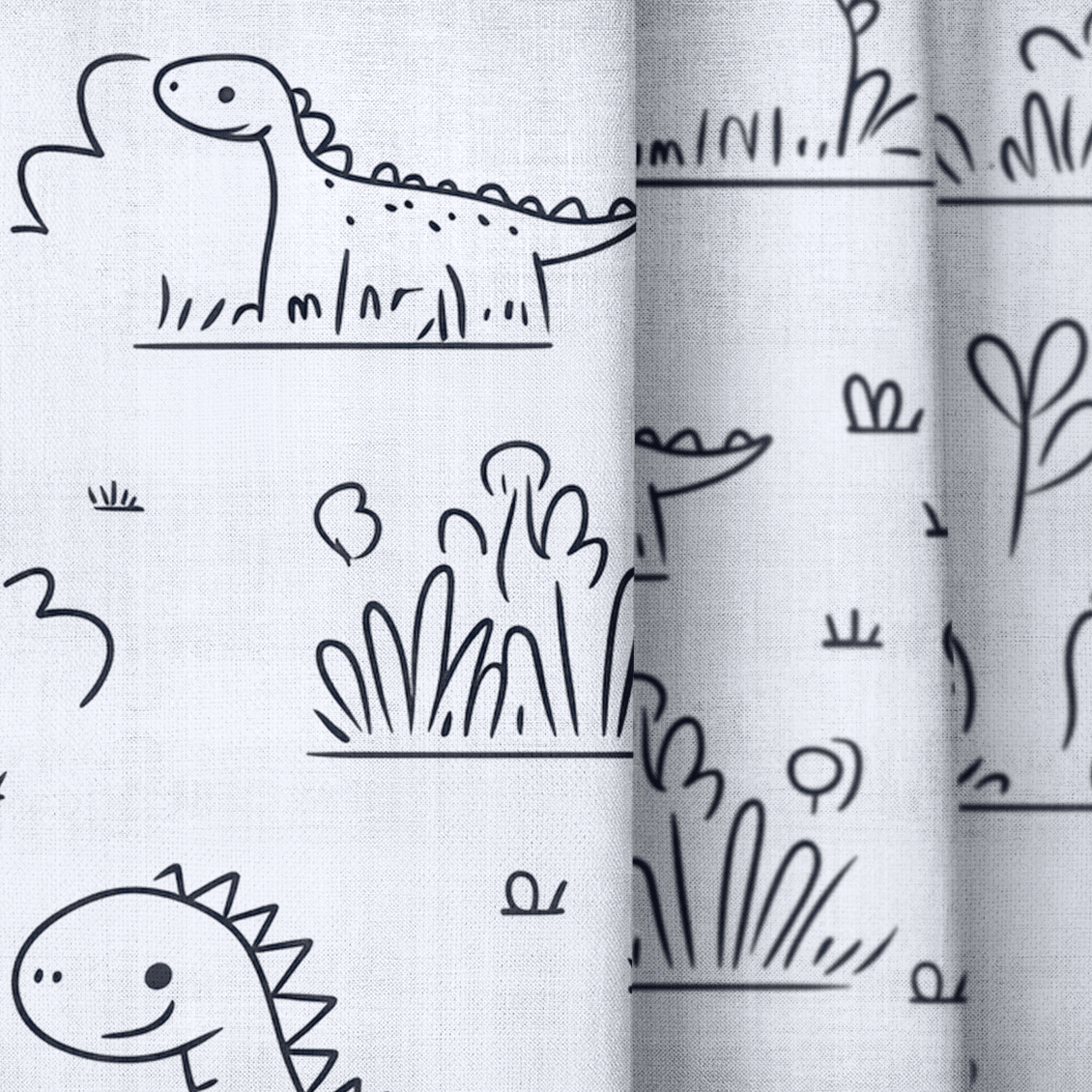 Dino Doodle - Drapery - Lemon Park