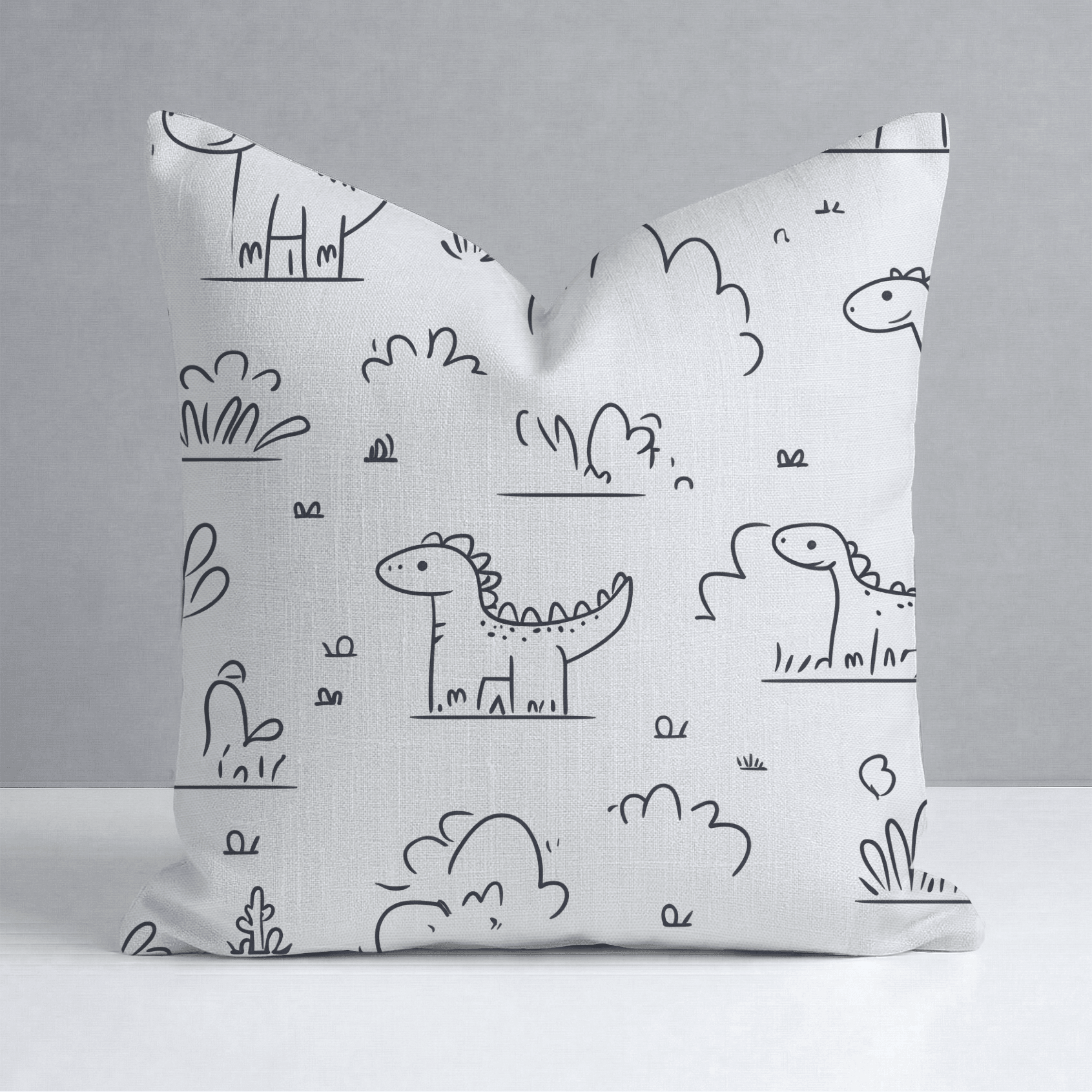 Dino Doodle Throw Pillow - Lemon Park