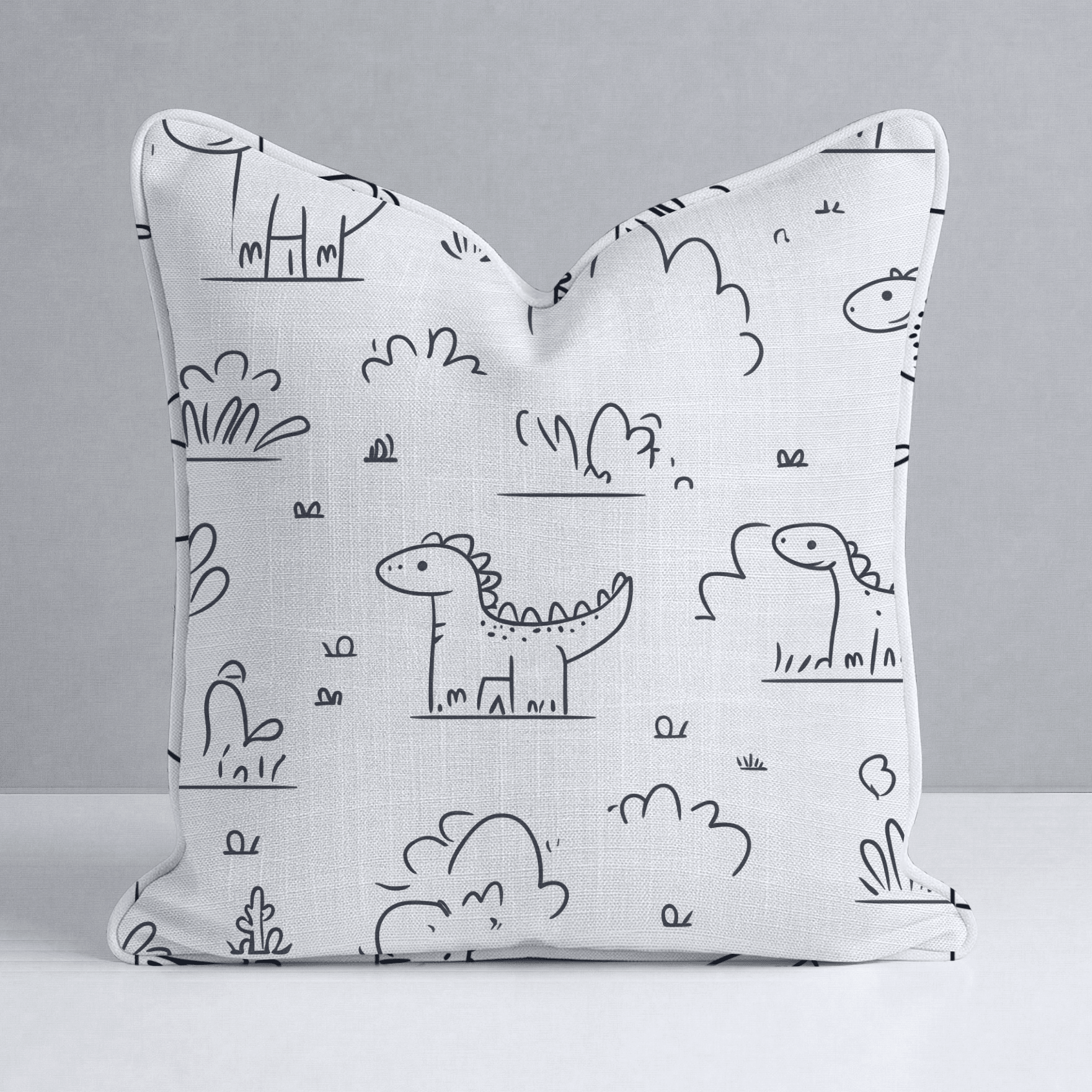 Dino Doodle Throw Pillow - Lemon Park