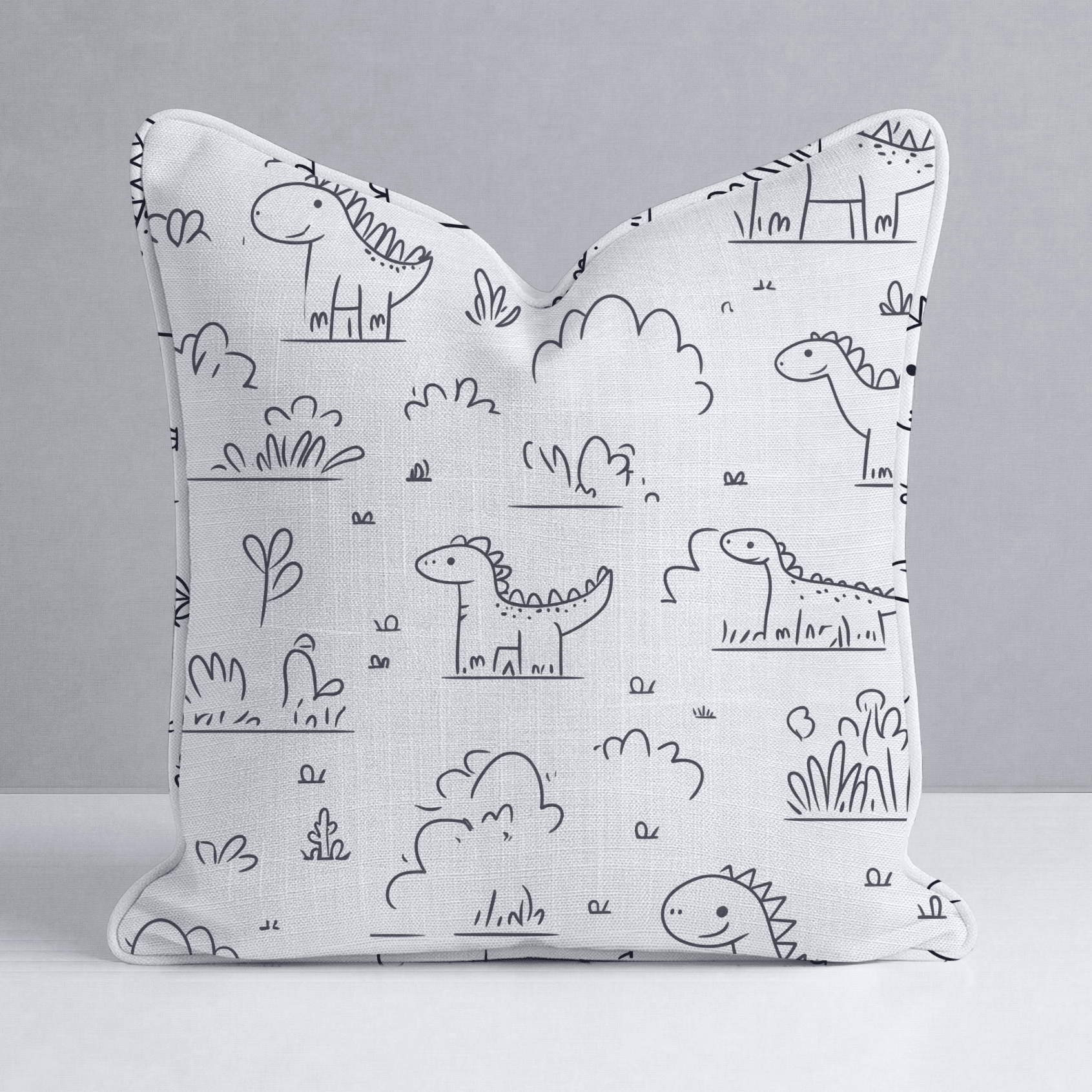 Dino Doodle Throw Pillow - Lemon Park