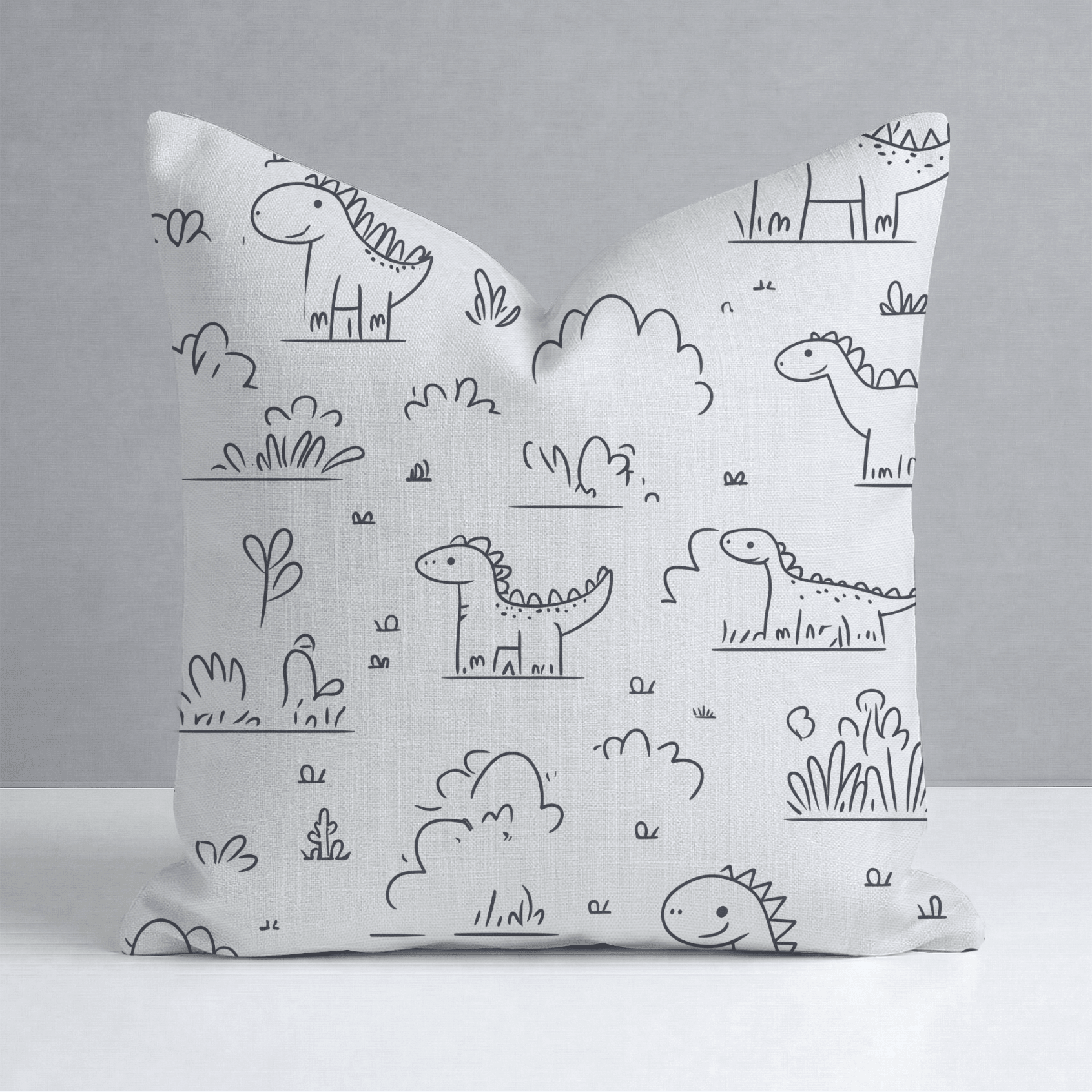 Dino Doodle Throw Pillow - Lemon Park