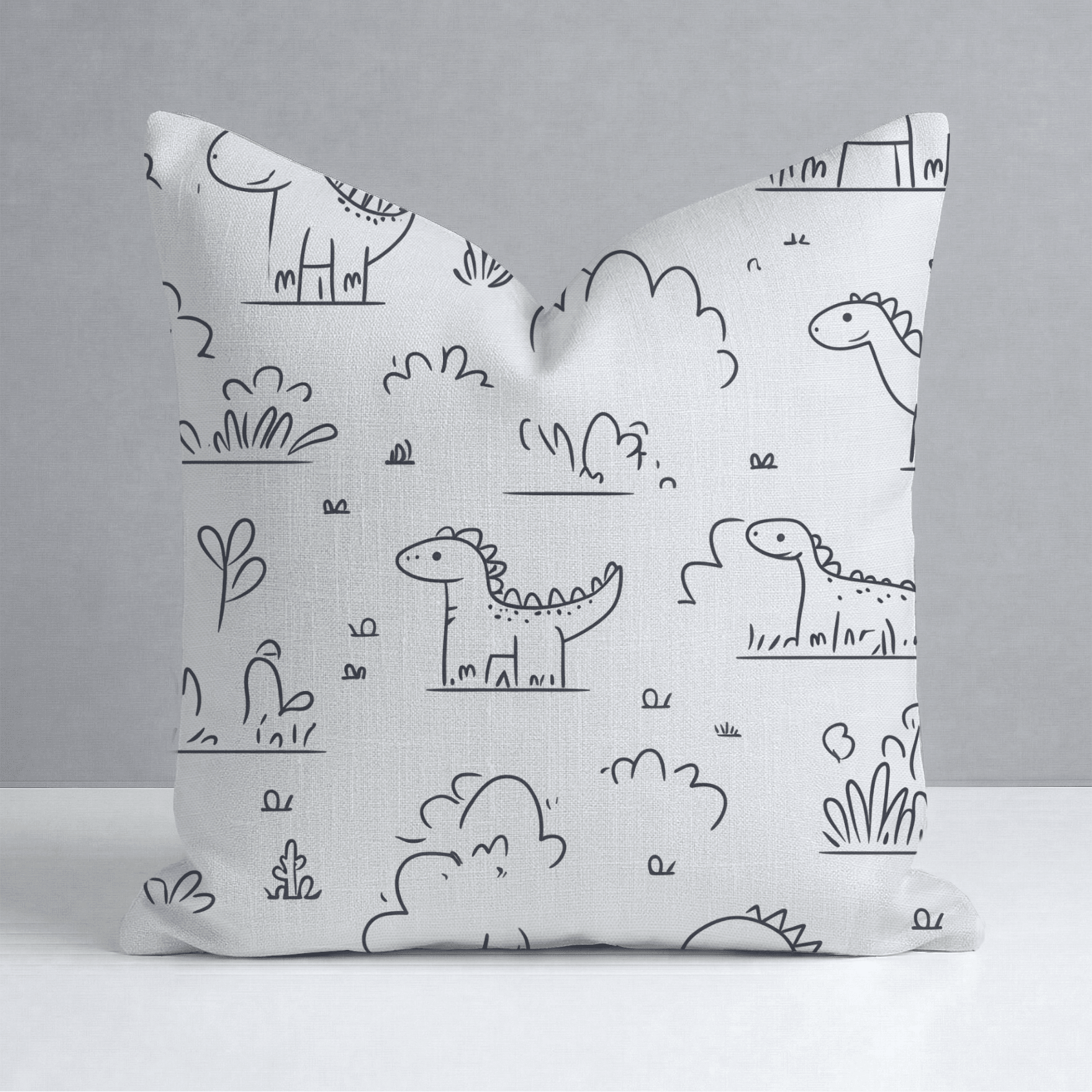 Dino Doodle Throw Pillow - Lemon Park
