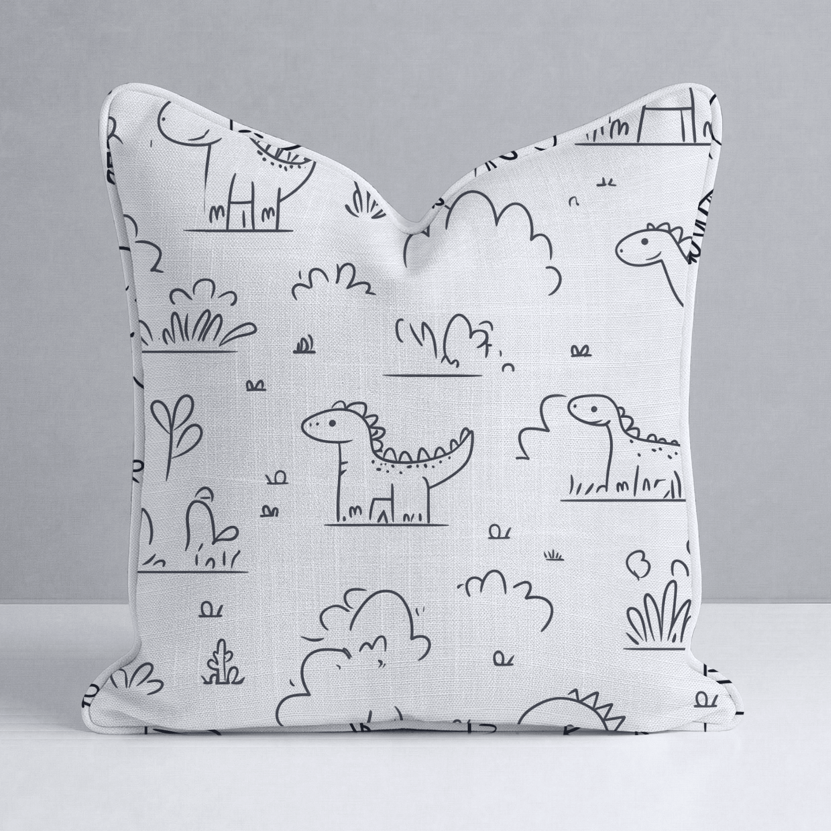 Dino Doodle Throw Pillow - Lemon Park