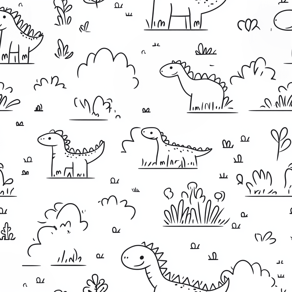 Dino Doodle Wallpaper - Lemon Park