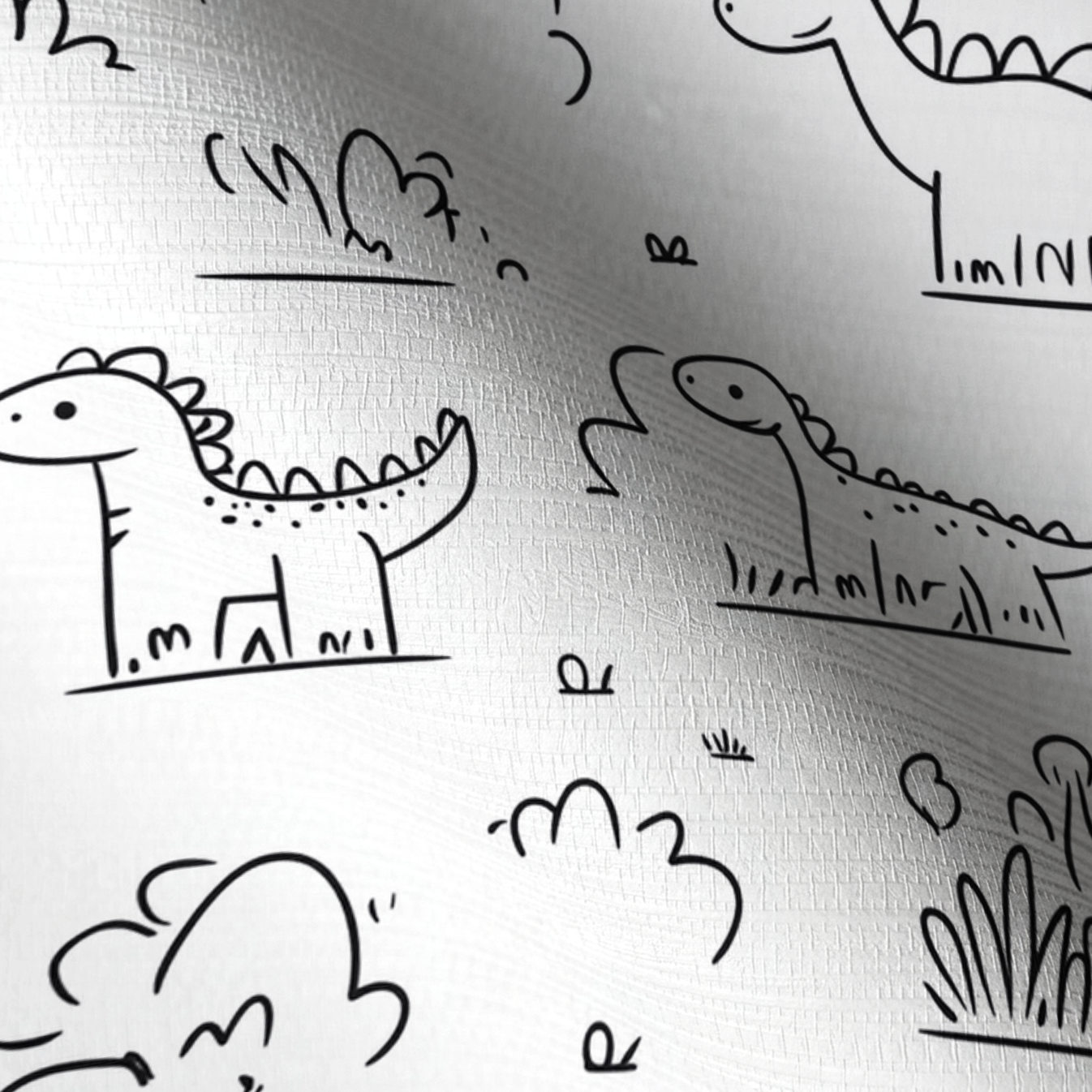 Dino Doodle Faux Grasscloth Wallpaper