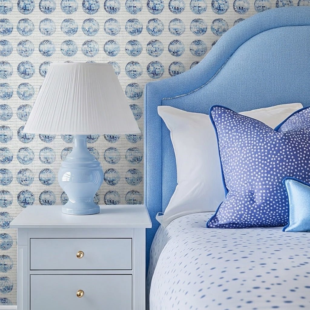 Disco Nights Faux Grasscloth Wallpaper - Lemon Park