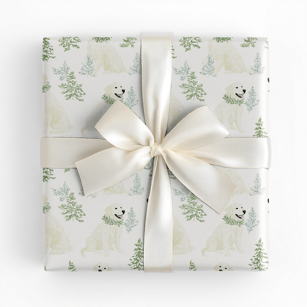 Dogs and Wreaths - Wrapping Paper - Lemon Park
