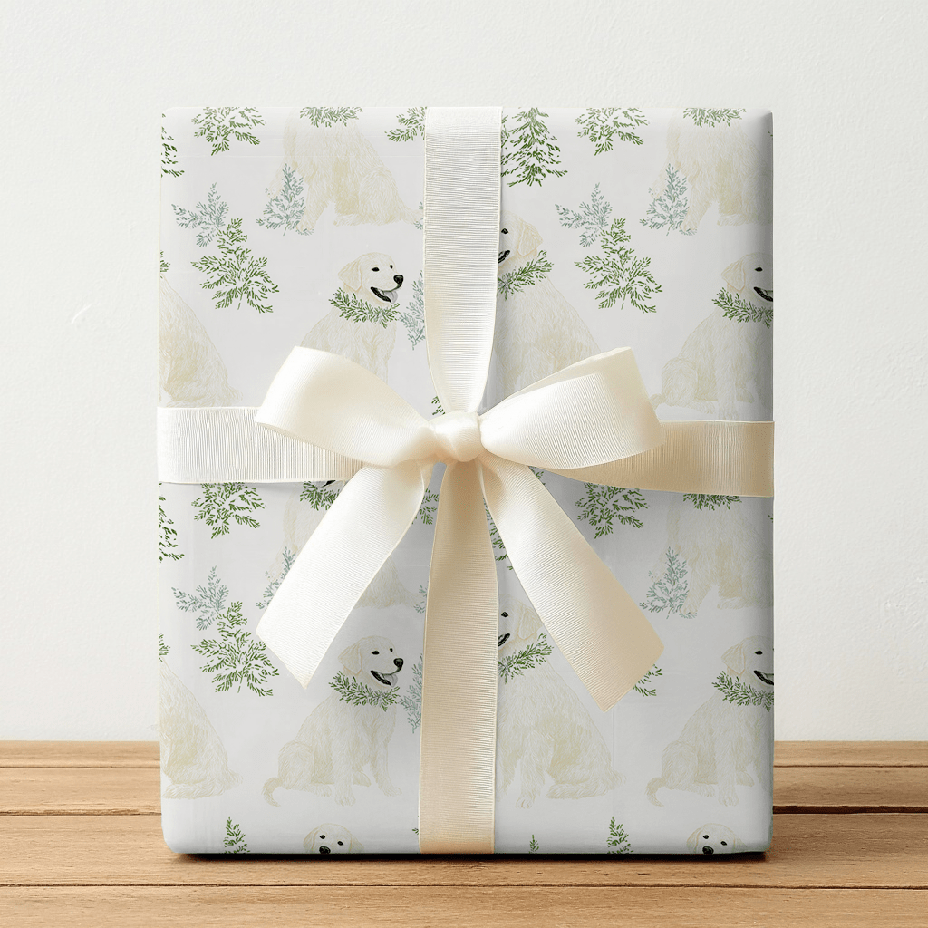 Dogs and Wreaths - Wrapping Paper - Lemon Park