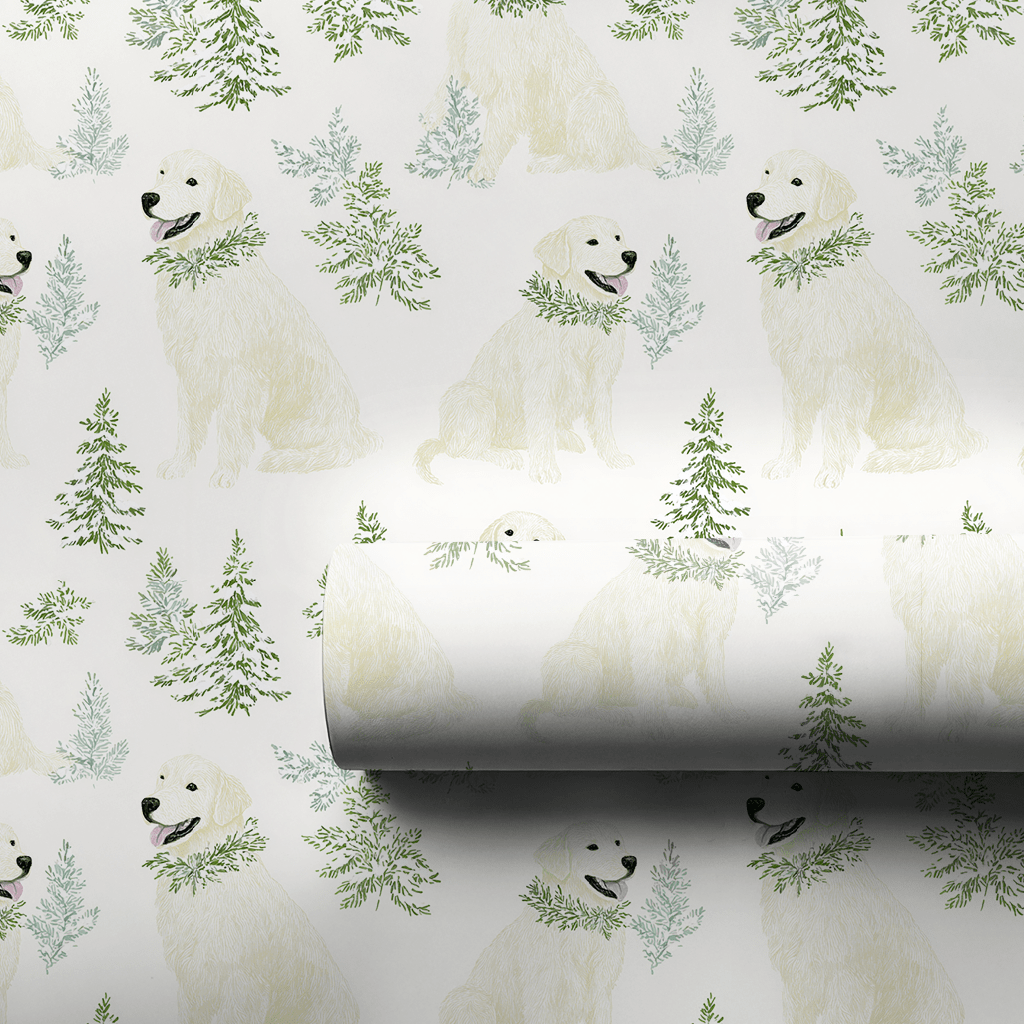 Dogs and Wreaths - Wrapping Paper - Lemon Park