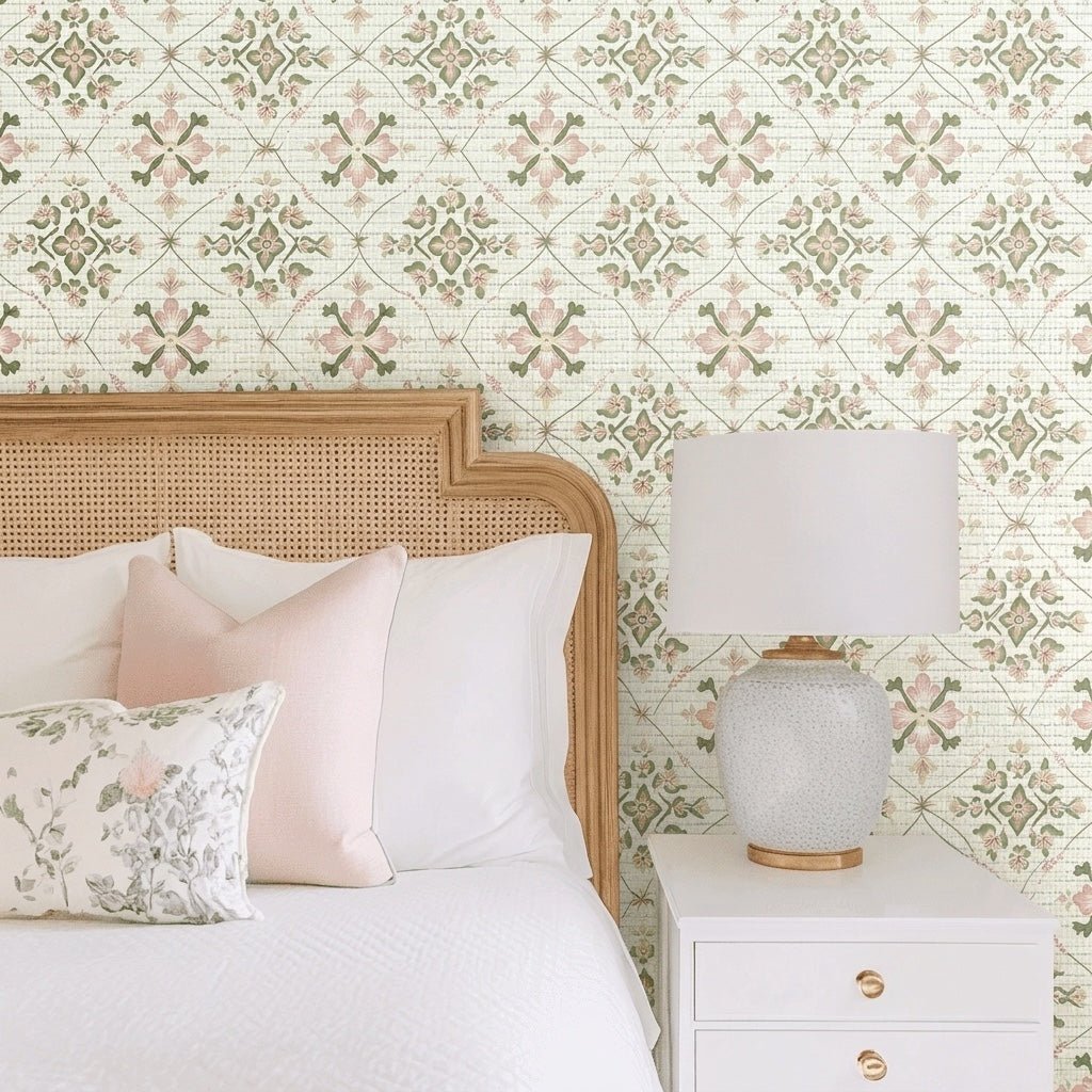 Dolly Faux Grasscloth Wallpaper - Lemon Park