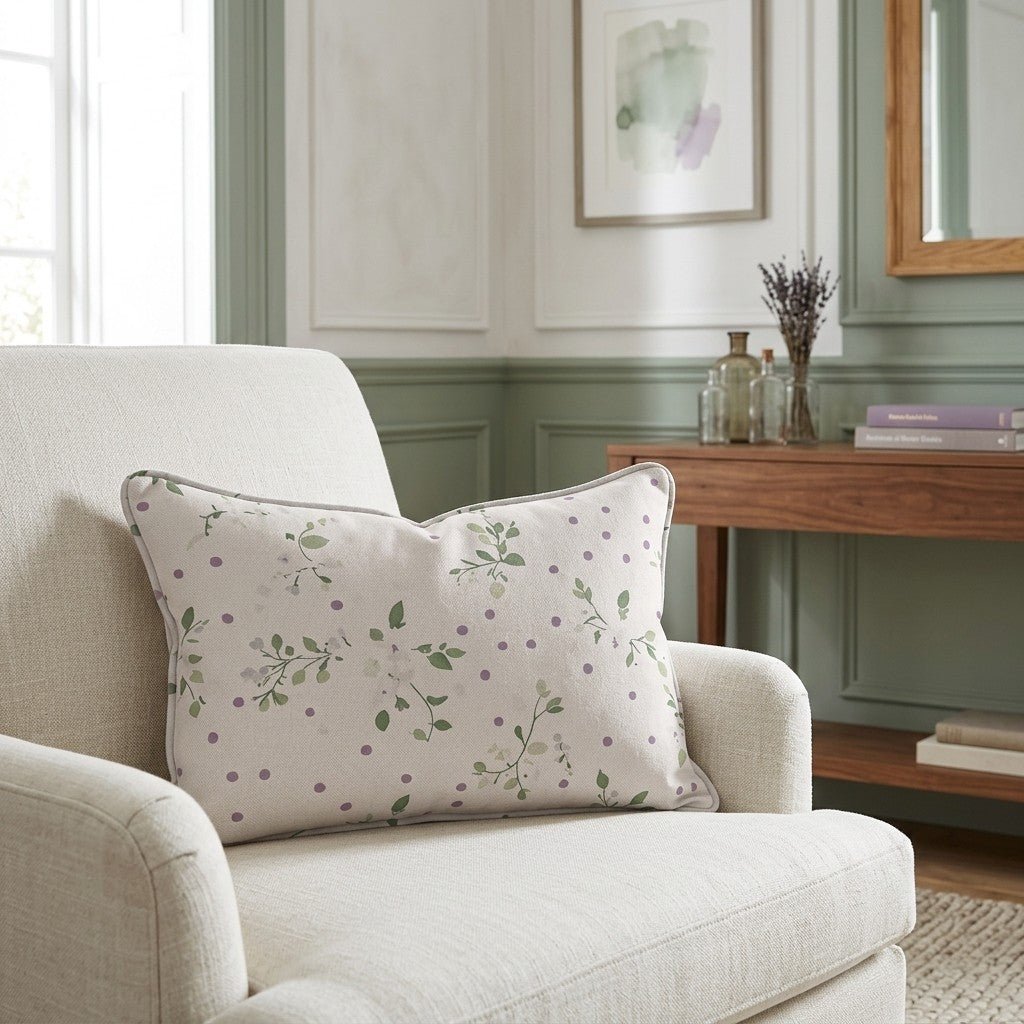 Dotted Garden Throw Pillow - Lemon Park