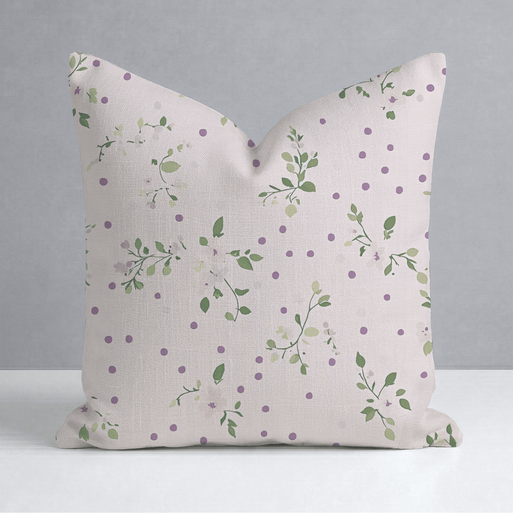 Dotted Garden Throw Pillow - Lemon Park
